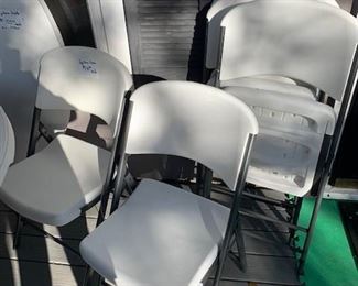 10 Lifetime chairs priced separately. and 2 5 foot Round Plastic White Lifetime table - LIKE NEW!!
