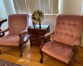 His and Hers Club, Louis XV Style Arm Chairs