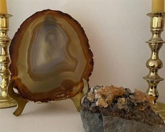 Geode and Yellow Stone Quartz Accents