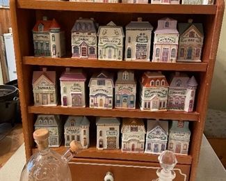 Lenox Spice Rack with porcelain village 