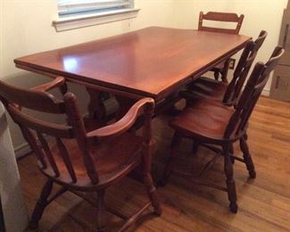 cushman colonial table 5 chair(number 6 needs some care)
