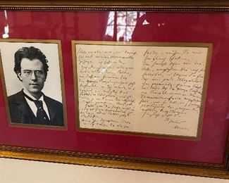 Famous Composer Gustave Mahler hand written and signed letter