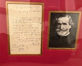 Famous Composer Giuseppe Verdi Handwritten and signed letter