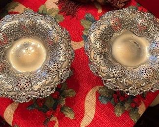 Pair of early 20th century Tiffany & Co sterling silver compotes, outstanding pieces