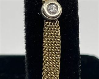 14K Gold with 3 Diamonds Bracelet over 13g weight