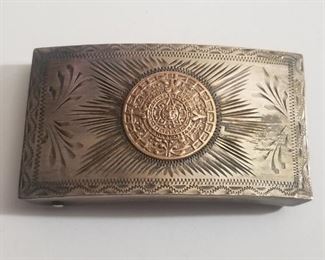 Vintage Mexican sterling silver belt buckle