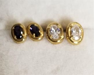 14k yellow gold & gemstone earrings