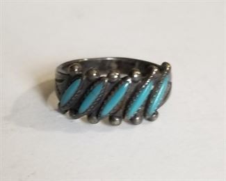 Signed Bell Trading Post sterling silver & Turquoise ring