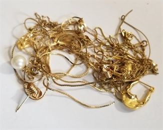 14k yellow gold scrap broken jewelry