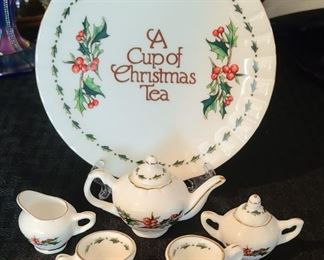 Miniature Christmas tea set