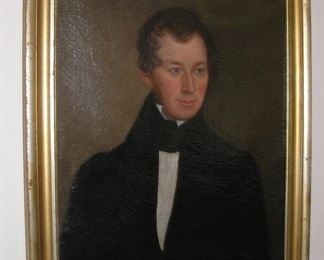 Portrait by F R Spencer circa 1830, signed F R Spencer Pinxt NYC on verso. Spencer was a renowned Portraitist of his time. 
