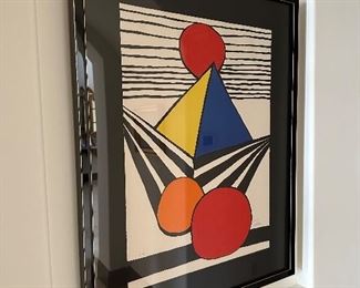 Alexander Calder Hand Signed 70's Numbered edition Framed Abstract MCM Rare! 6/100