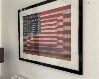 911 Signed Framed Flag Art