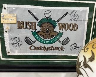 Hand Signed Caddyshack Golf Flag Memorabilia