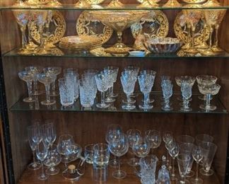 Tomlinson China Cabinet Filled with Glassware and China