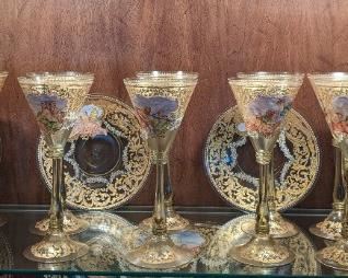 Hand Painted Enamel Venetian Glass