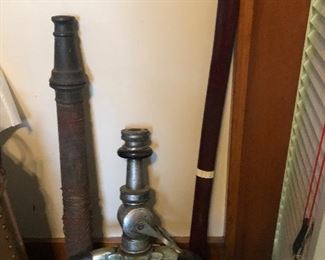 Vintage 1930s Akron Brass Fire Hose Nozzle Play Pipe w/ Handles