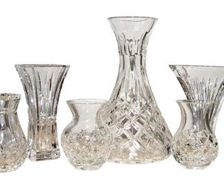 Waterford Carafe and Small Vases