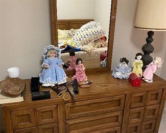 This Huntley by Thomasville dresser is cool and protected by misfit dolls.