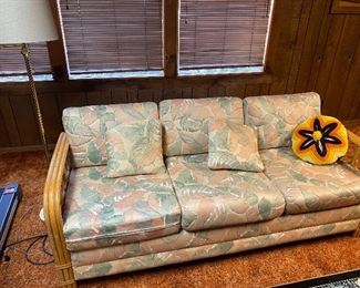 Amazing light rattan couch.