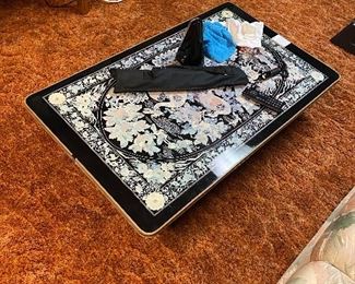 Pair of Korean mother of pearl kneeling tables.