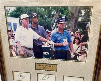 Jack, Tiger, and Tom autographed plaque.
