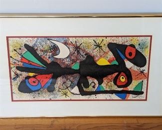 Framed “Ceramiques” Lithograph by Joan Miro. Measures 17” x 28” and includes the certificate of authenticity.