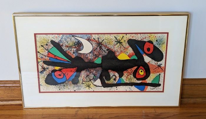 Framed “Ceramiques” Lithograph by Joan Miro. Measures 17” x 28” and includes the certificate of authenticity.