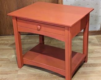 Painted Wood Side Table. Measures 20.5” x 26.5” and 24” high