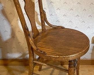 Antique Wooden Chair that measures 37 inches tall.