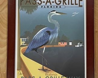 This Framed Pass-A-Grill Florida Print by George Chase measures 14x18 inches. 