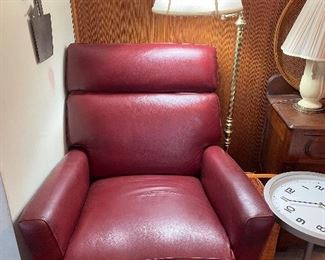 Burgandy Leather Electric Chair