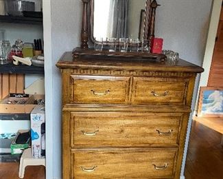 Vintage Dresser Mirror, Dresser Chest