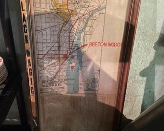 Framed Breton Woods Map