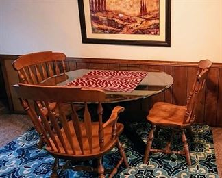 Glass table & chairs