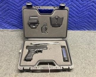 Next
928.02
Springfield Armory XD-9 Sub compact pistol, serial #XD980714, 9mm, 2” barrel, 12 & 15 round magazine, Trijicon night sights, double magazine holder, molded plastic holster, speed loader, plastic case, like new or new condition. (B4-126)