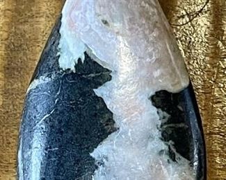 Rhodonite Stone Oval Drop Pendant 2"