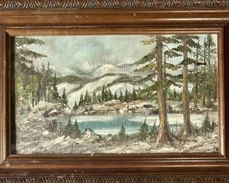 Vintage Original Signed Andre Volkman Oil On Canvas Forest Landscape 