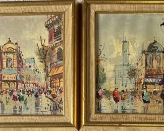 (2) Original Signed Antonio Devity 8 X 10 Inch Paris Oil Paintings In Frame (1 Of 2)