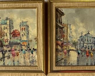 (2) Original Signed Antonio Devity 8 X 10 Inch Paris Oil Paintings In Frame (2 Of 2)