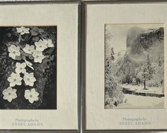 (2) Small Ansel Adams Photograph Prints In Frame