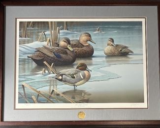 Ducks Unlimited Robert Leslie Just Layin' Around Signed Limited Edition Print 3027/5000 In Frame