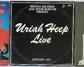 (3) Vintage Uriah Heep  Vinyl Albums - The Magicians Birthday, Look At Yourself, And Live