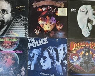 (6) Assorted Vintage Vinyl Albums - The Police, Iron Butterfly, Dylan & The Dead, Three Dog Night, And More