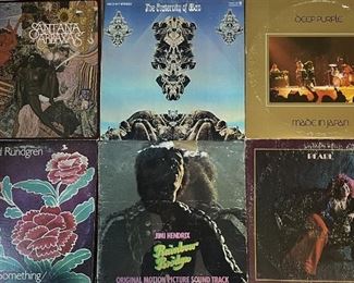 (6) Assorted Vintage Vinyl Albums  - Deep Purple, Jimi Hendrix, Todd Rundgren, Janice Joplin, And More