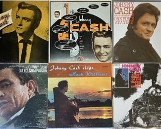 (6) Vintage Johnny Cash Vinyl Albums (1 Of 2)