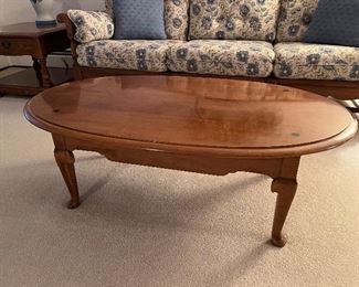 Ethan Allen oval coffee table