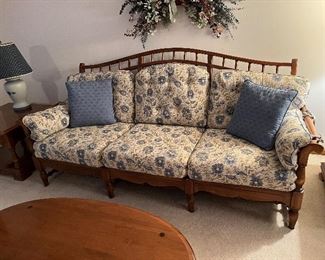 Blue floral couch