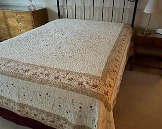 Queen iron bed frame and mattress set......