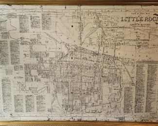Early Framed map of Little Rock